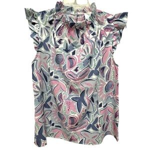 The Mint Women’s Pastel Floral Sleeveless Blouse, Size Medium